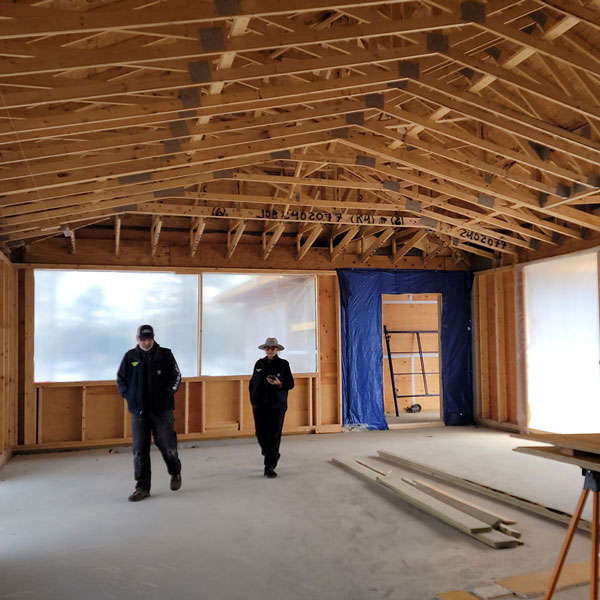 1,800 Sq Ft &#34;living room&#34; in Bar Harbor, framing inspection with Landmark Acadia and Ray Day Builders